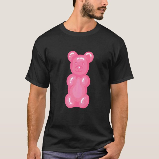 Camiseta Ursos Crianças Rosa Gummy Bear (Frente)