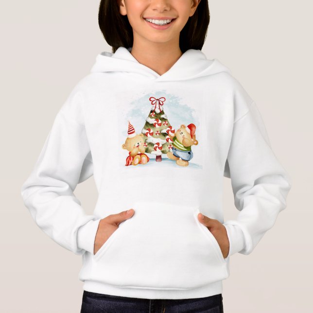 Camiseta Ursos De Natal E Árvore Adoráveis (Frente)