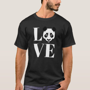 Camiseta Ursos de Panda Amam Lentes de Moda de Mulheres e C