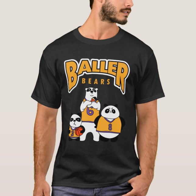 Camiseta Ursos de Panda de Basquete com Urso Polar Infiltra (Frente)