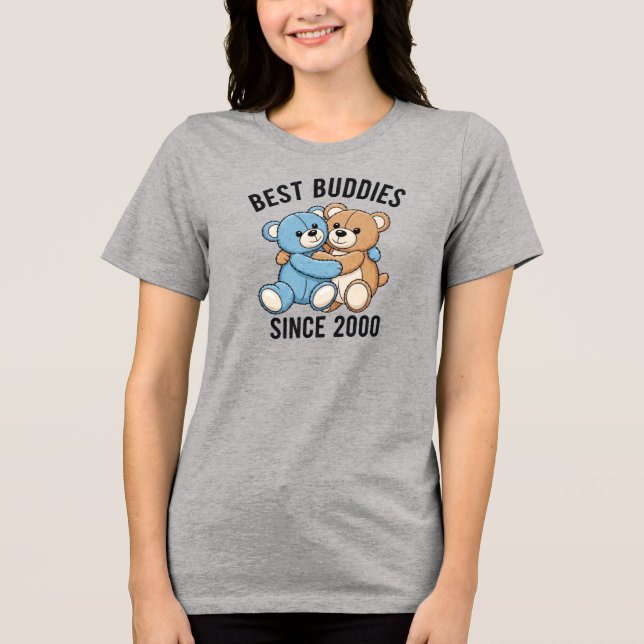 Camiseta Ursos de Pelúcia Melhores Amigos Desde 2000 (Frente)