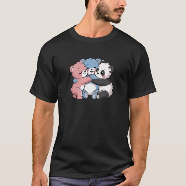 Camiseta Ursos de Teddy Bonitos com Panda (Frente)