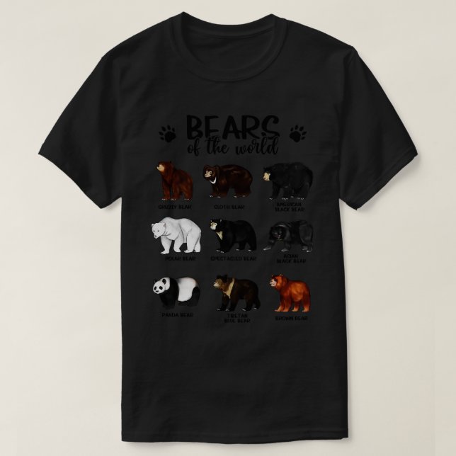 Camiseta Ursos do mundo Ursos (Frente do Design)