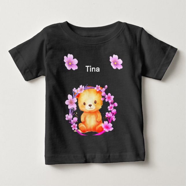 Camiseta ursos e flores (Frente)