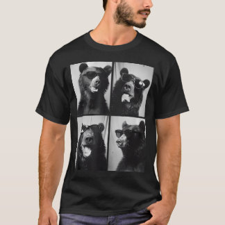 Camiseta Ursos Engraçados Com Óculos de Sol Animal Fresco d