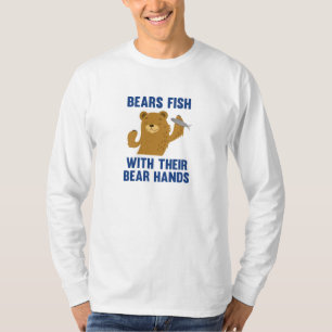 Camiseta Ursos Peixes Com As Mãos Do Urso