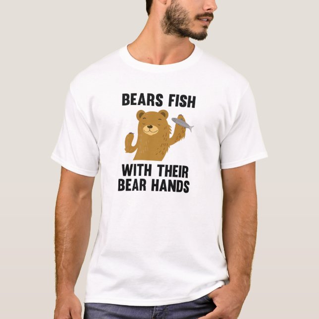 Camiseta Ursos Pescam Com Suas Patas de Urso (Frente)