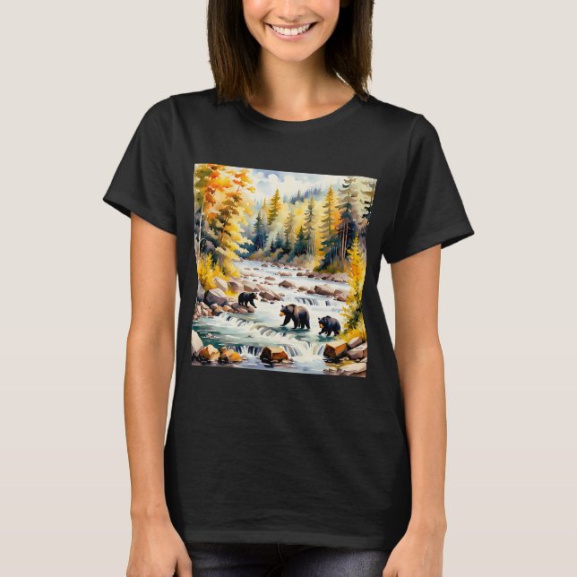 Camiseta Ursos Pescando v2 (Frente)