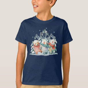 Camiseta Ursos Polares em Aquarela Fofos