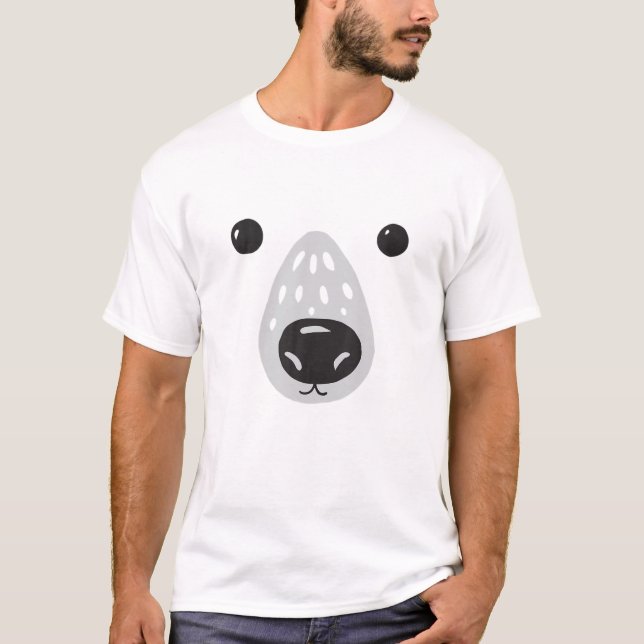 Camiseta Ursos Polares Ursos Ursos Costume Urso de Rosto Le (Frente)