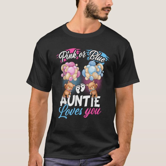 Camiseta Ursos Rosa Ou Tia Azul Te Ama A Revelação De Gêner (Frente)