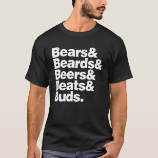 Camiseta Ursos & ursos & cervejas & batidas & botões