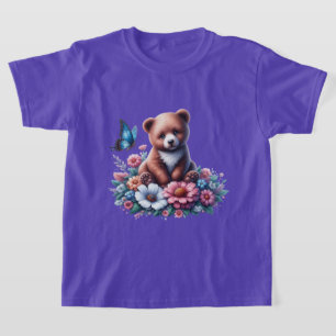 Camiseta Ursozinho de Urso Fofa Vida Selvagem da Floresta