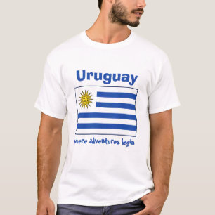 Camiseta Uruguai Bandeira + Mapa + Texto