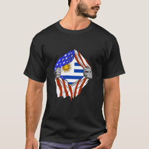 Camiseta Uruguai Flag Chest USA Orgulho uruguaio R uruguaio