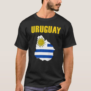 Camiseta Uruguai map Uruguai Flag