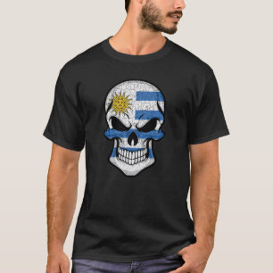 Camiseta Uruguai Smiling Skull Flag