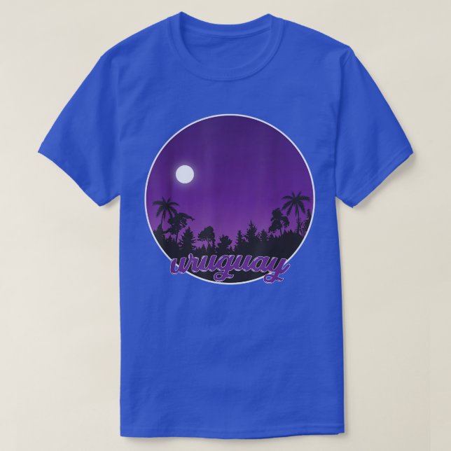 Camiseta uruguay By night with Palms  (Frente do Design)