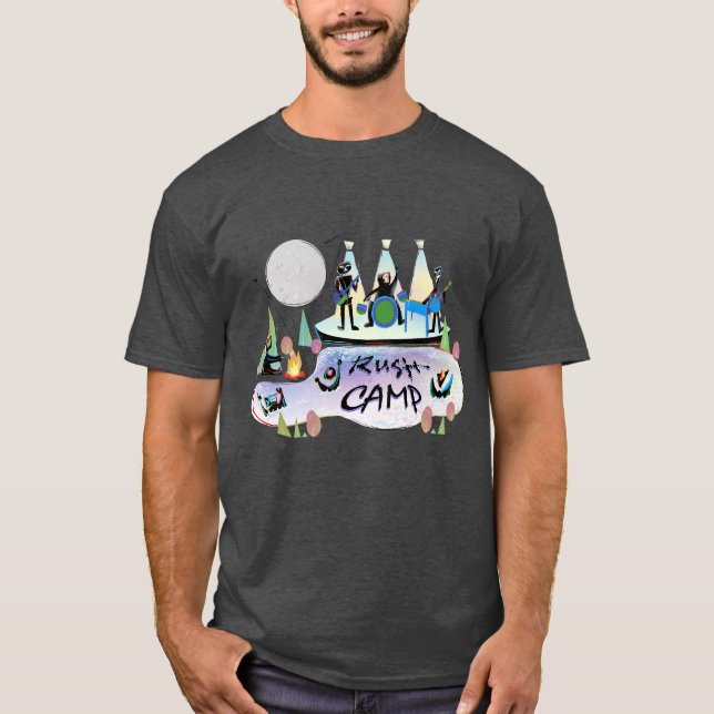 Camiseta Urze escura básica RushCamp do carvão vegetal do (Frente)