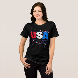 Camiseta US 50 Estrelas Vermelho Azul Branco