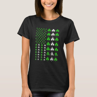 Camiseta US America Flag Shamrock Clover St Patricks Day Pa