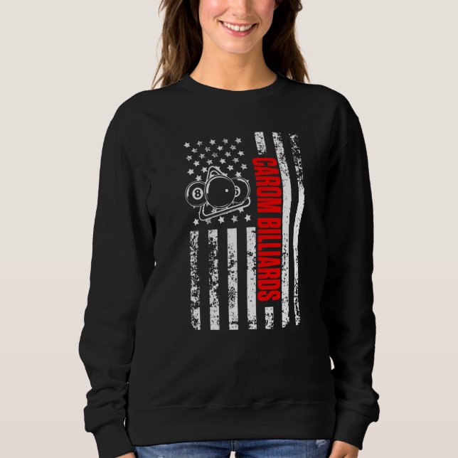 Camiseta US American Flag Cue Sports Patriotic Carom Billia (Frente)