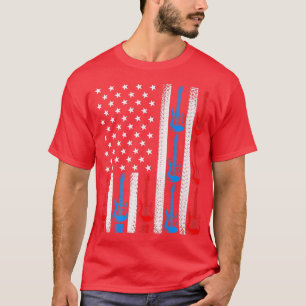 Camiseta US American Flag Guitar 4° de julho Patriotic Guit