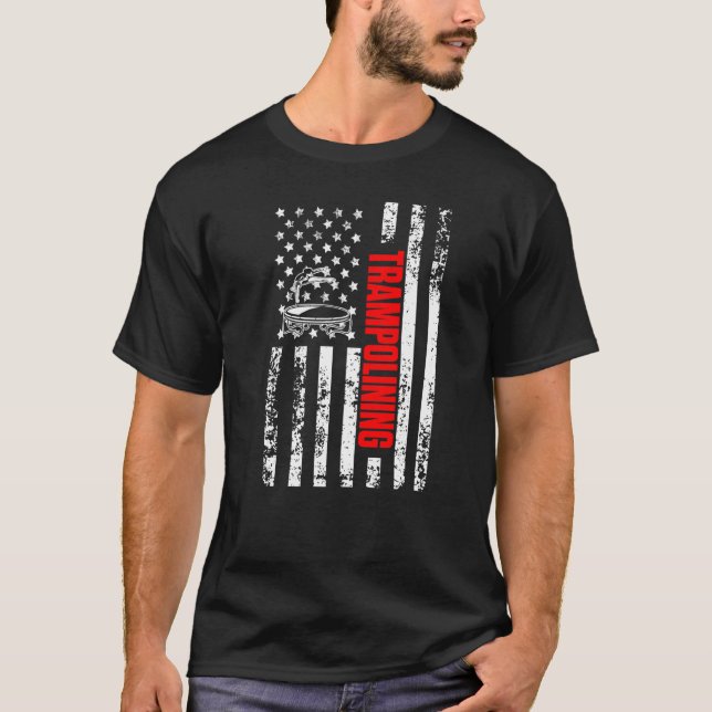 Camiseta US American Flag Gymnastics Sports Patriotic Tramp (Frente)