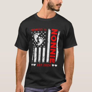 Camiseta Us American Flag Promoted To Nonnie 2024 Mother'S 