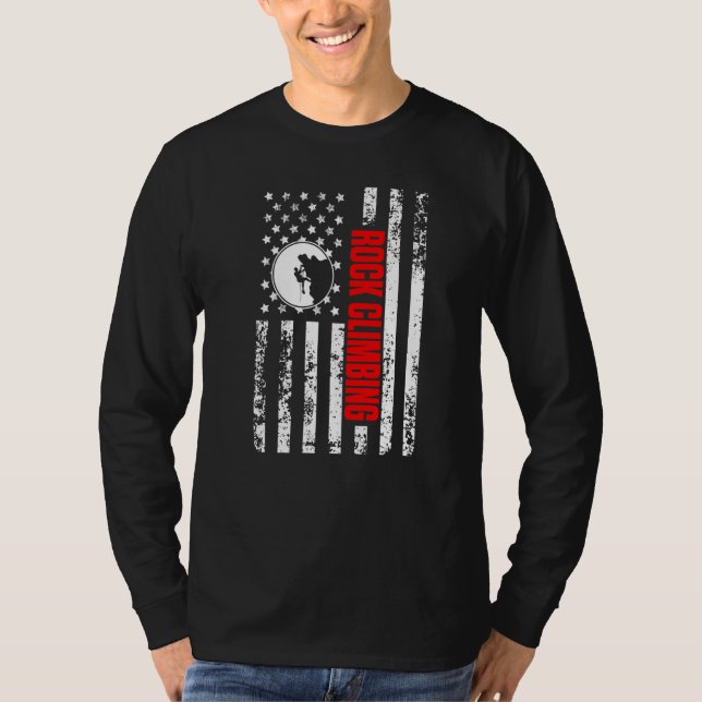 Camiseta US American Flag Sports Patriotic Rock Climbing Pr (Frente)