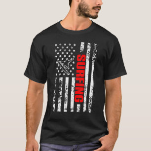 Camiseta US American Flag Water Sports Patriótico Big Wave