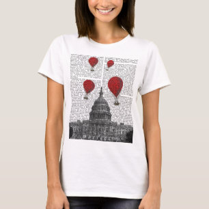 Camiseta US Capitol Building e Red Hot Air Balloons