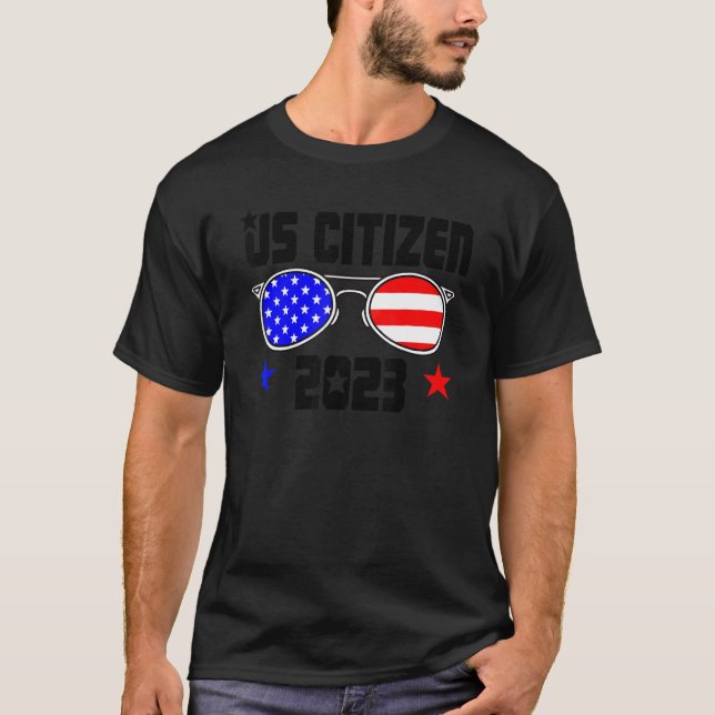 Camiseta US CITIZEN 2023 USA Flag Proud American Citizenshi (Frente)