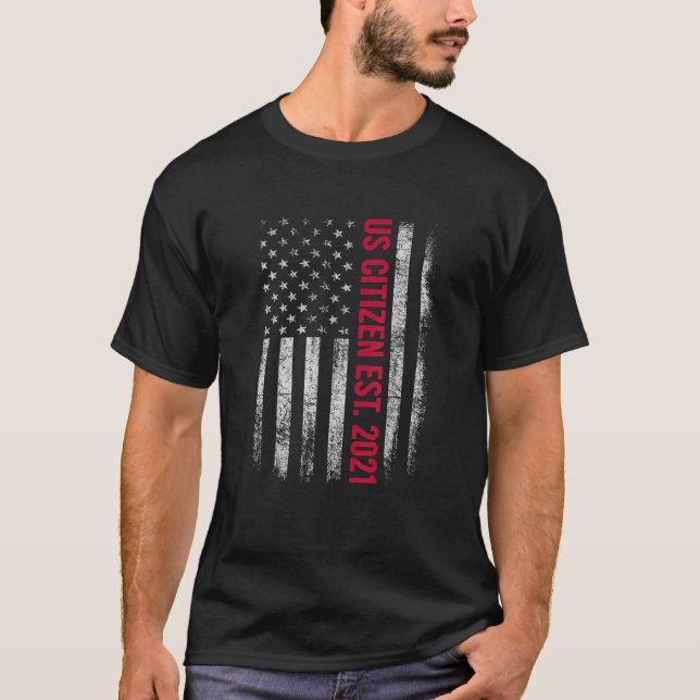 Camiseta US Citizen Est. 2021 USA Citizenship Gift American (Frente)