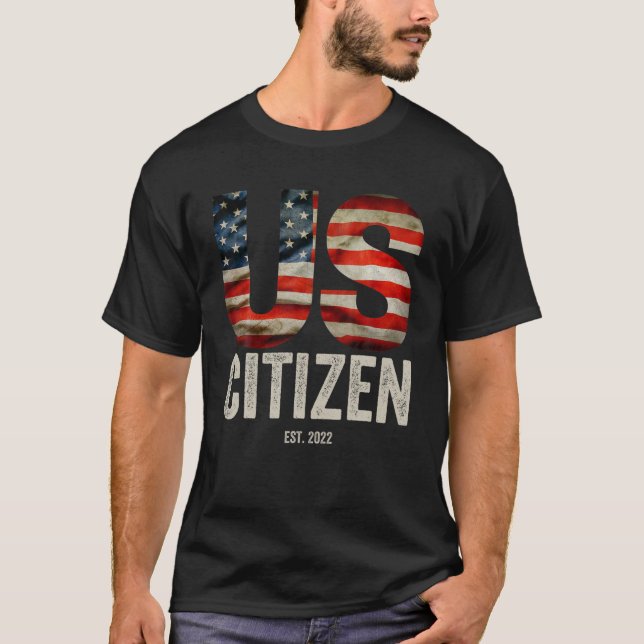 Camiseta US Citizen Est 2022 S New American Immigrant Citiz (Frente)