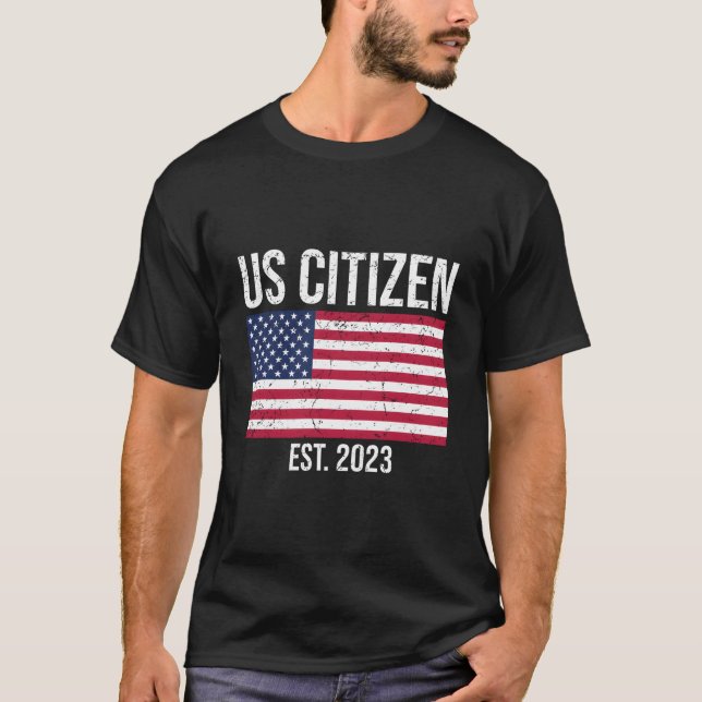 Camiseta Us Citizenship Decoration American New Usa Citizen (Frente)