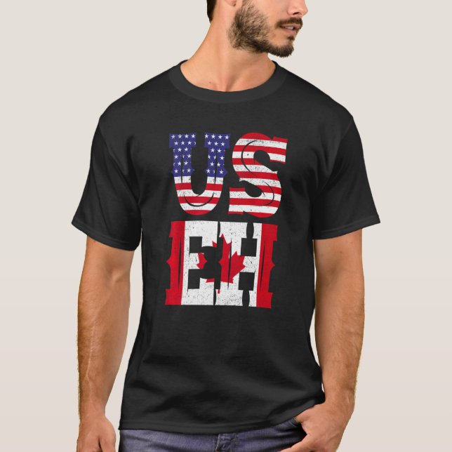 Camiseta Us Eh American Canadian Memory Cote (Frente)