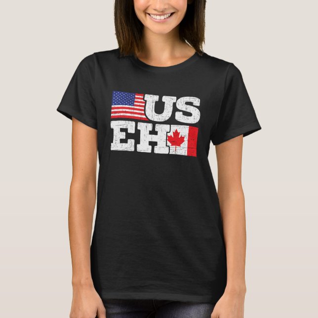 Camiseta US EH Canada Flag Maple Leaf Proud Canuck (Frente)