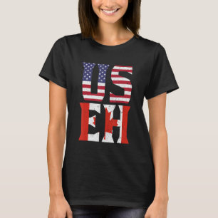 Camiseta US EH Funny American Canada Flag