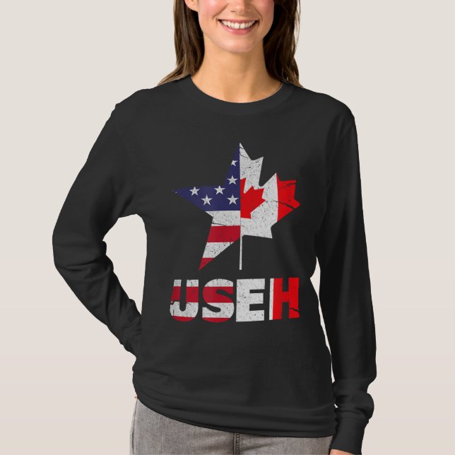 Camiseta US EH Funny Canada Flag Americano (Frente)