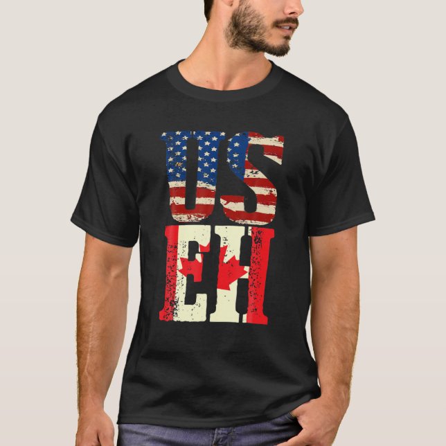 Camiseta US EH Funny Canada Flag Canadian Memo Quo (Frente)