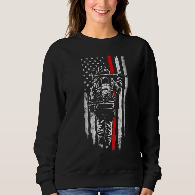 Camiseta US Firefighter American flag for Fireman Dad Fathe (Frente)