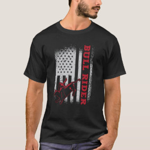 Camiseta US Flag American Bull Rider Rodeo