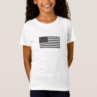 US Flag Black and White Vintage Retro