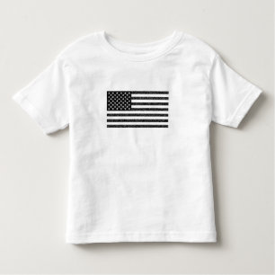Camiseta US Flag Black and White Vintage Retro