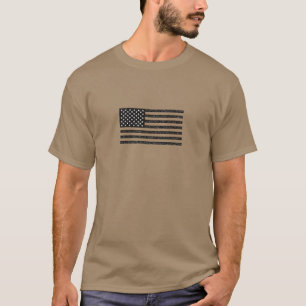 Camiseta US Flag Black and White Vintage Retro
