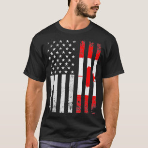 Camiseta US Flag Canadian Pride Maple Leaf Canada