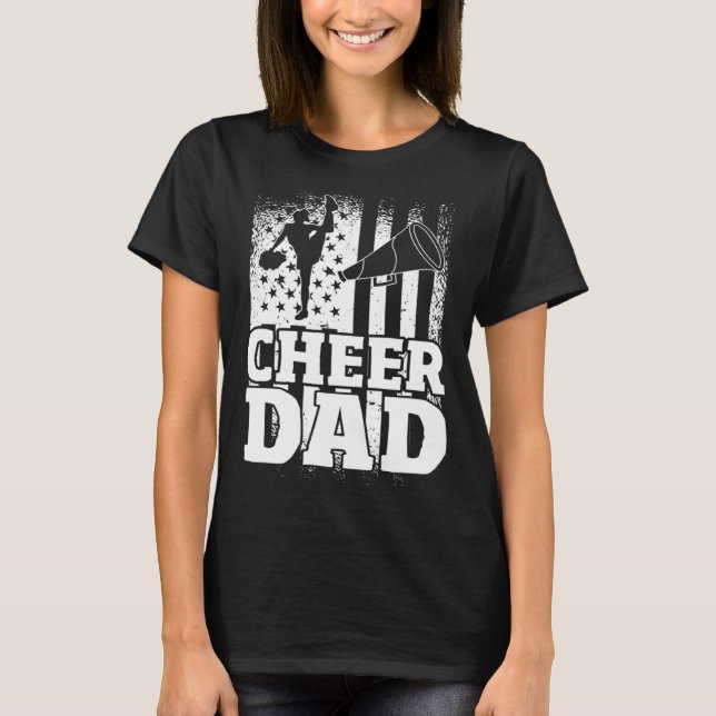 Camiseta US Flag Cheerleading Father Cheer Dad (Frente)
