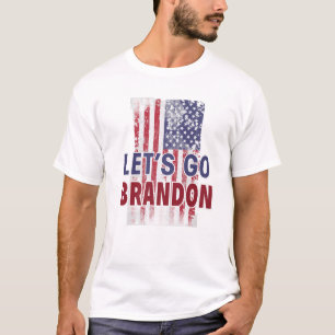 Camiseta US Flag Conservador Funny Pro Trump Vamos Go Bran
