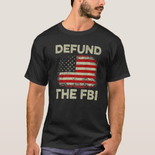 Camiseta US Flag Defund, Premium do FBI